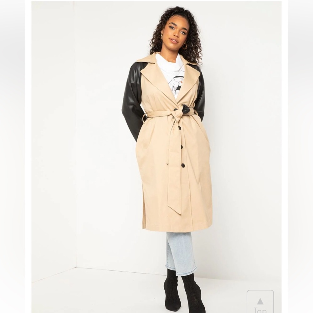ELOQUII Colorblocked Trench